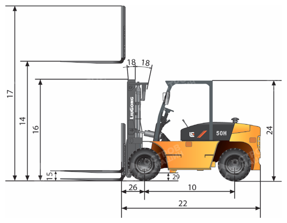 Дизельный вилочный погрузчик LiuGong CLG2080H ( 8 тонн)