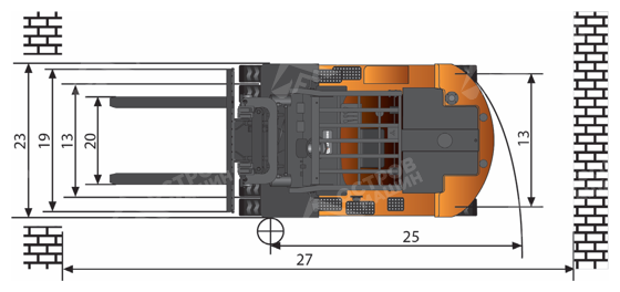 Дизельный вилочный погрузчик LiuGong CLG2080H ( 8 тонн)